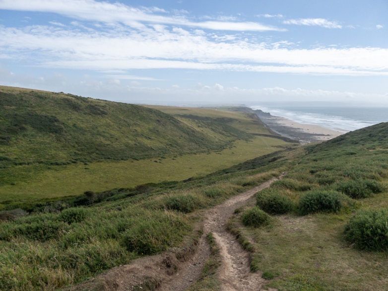 The view South to Sandymouth